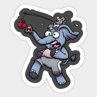 Elephant Working Out Sticker